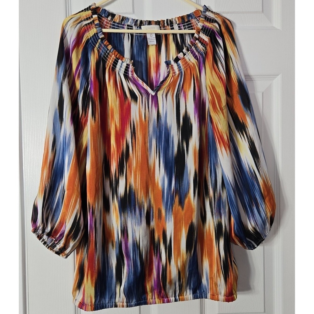 Chico's Womans 3/4 Sleeve Blouse Size 0‎ (4). Multiple Colors